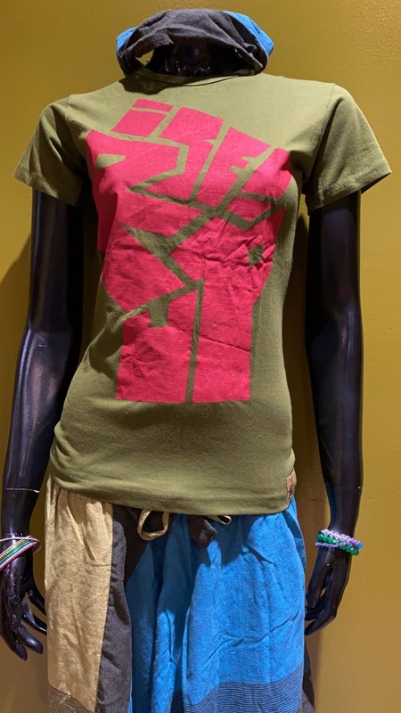 Rise Up! Fist Painted Tee: 100% Organic Cotton T Shirt for Women: XS gallery