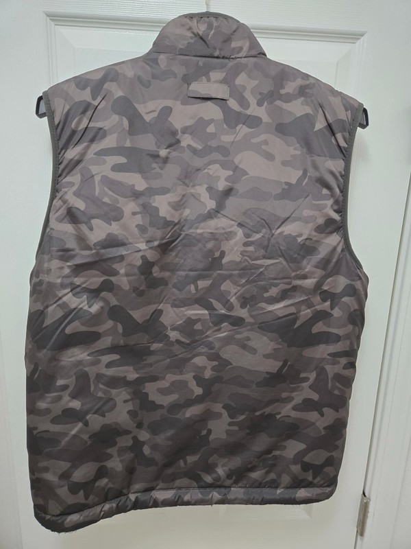 Men's Original Weatherproof Vintage GRAY Camo Puffer Vest Size LARGE Fleece gallery