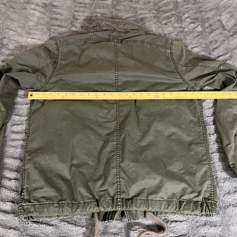 Diesel Mens XL Olive Green Cotton Military Field Jacket Utility Full Zip AP689 gallery