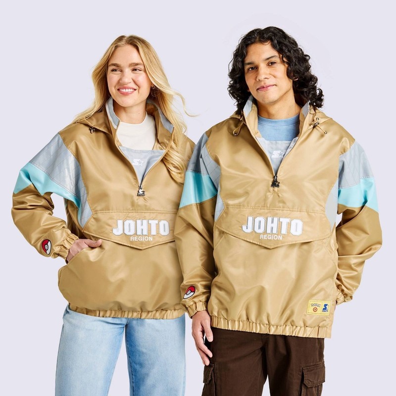 PRESALE Pokemon x Target Starter Pullover Jacket Gold JOHTO Region Size XL