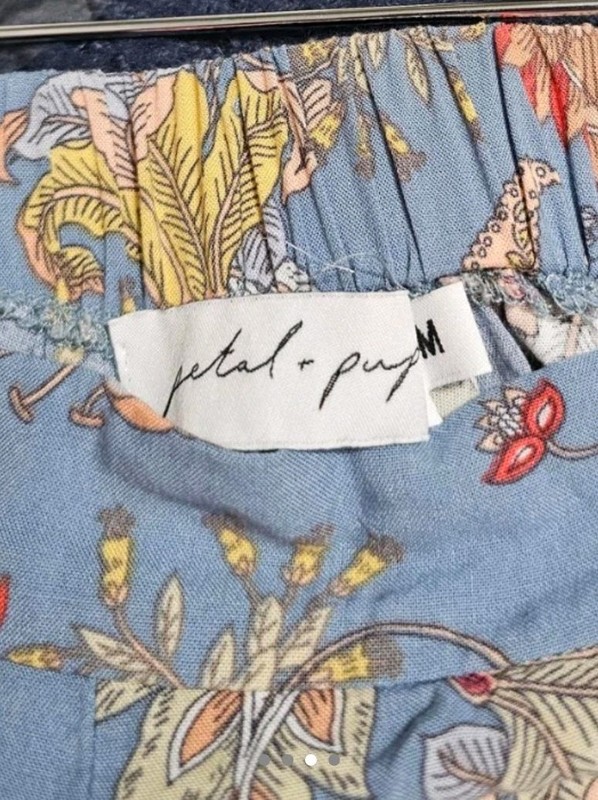 Petal & Pup Floral Wide Leg Crop Pants High Waist Womens M Colorful Boho gallery