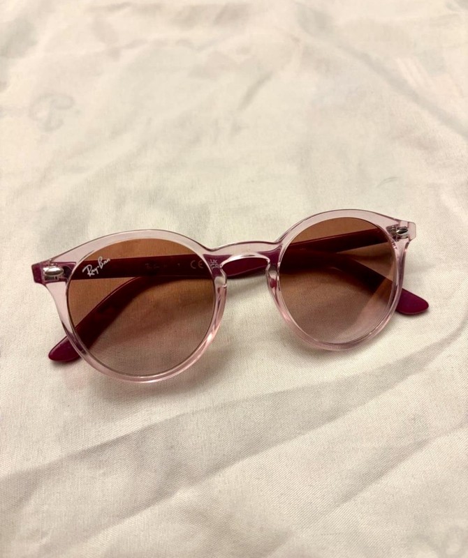 Ray-Ban kids- girl Round Sunglasses Pink Frame Brown Gradient Lens