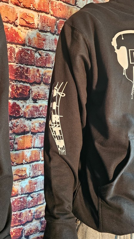 Independent Trading Co Custom Screen Printed Black Hoodie White Graphic gallery