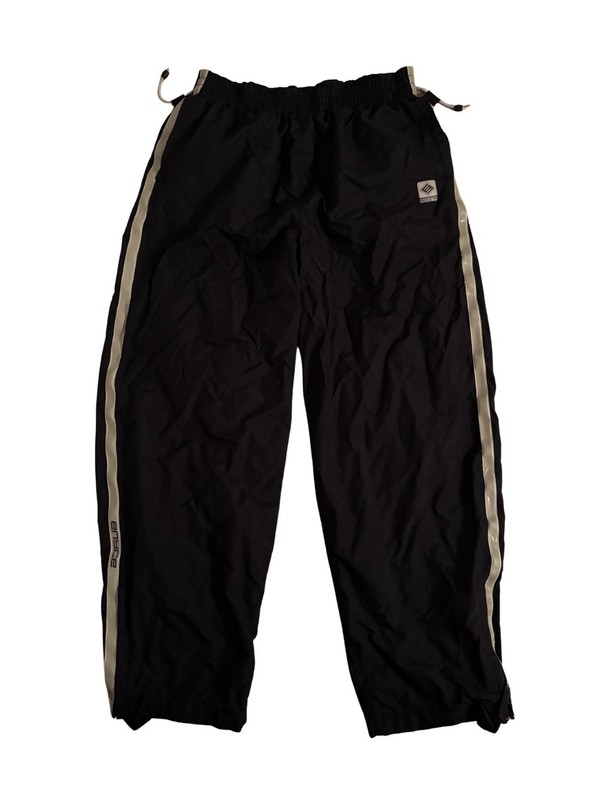 Enyce Y2K Black Track Pants with Cream Side Rubber Stripes