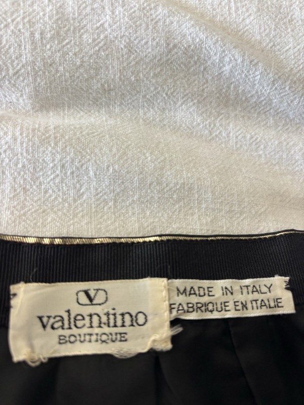 Valentino Boutique Women’s Red Black Beige Striped A-Line Knee Skirt, Italy gallery