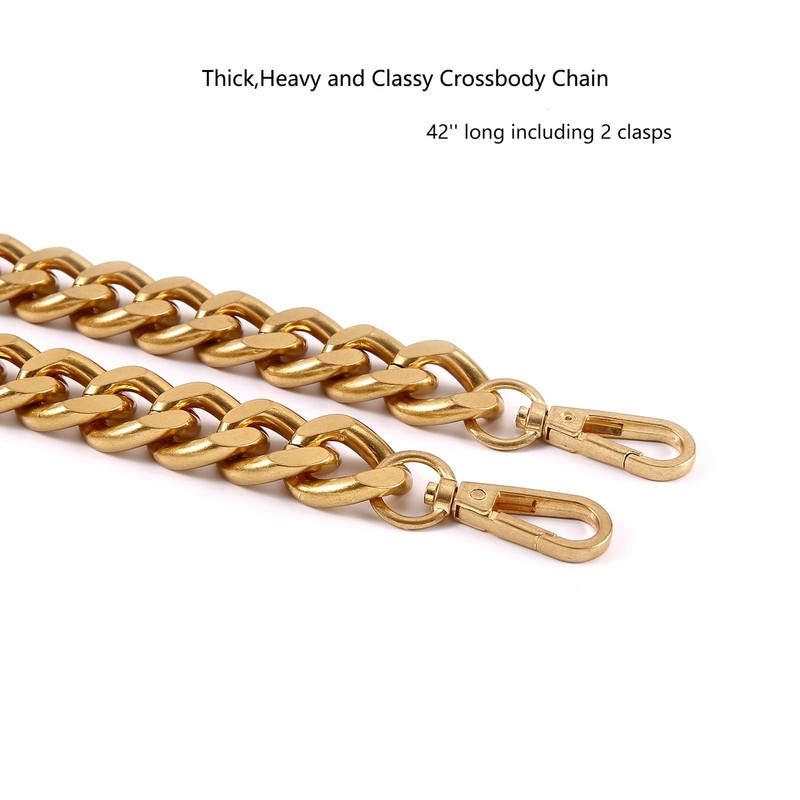 Yichain 42''Substantial Big Metal Cross-Body Chain Purse Strap Replacement for gallery