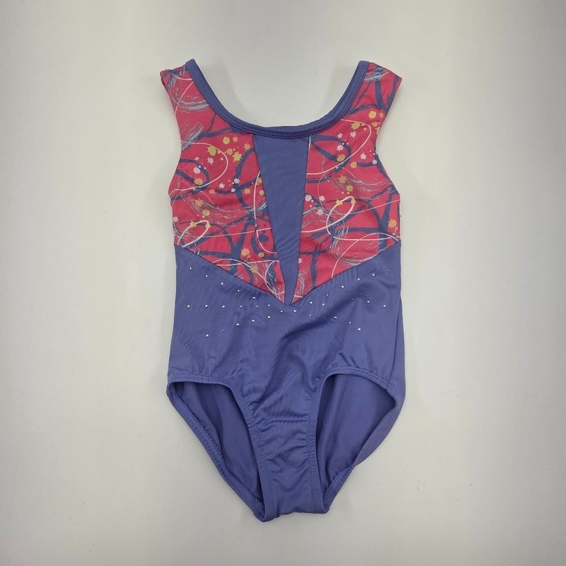 Cat & Jack Size XS 4/5 Pink & Blue Dance Gymnastics Leotard w/ Keyhole Back gallery