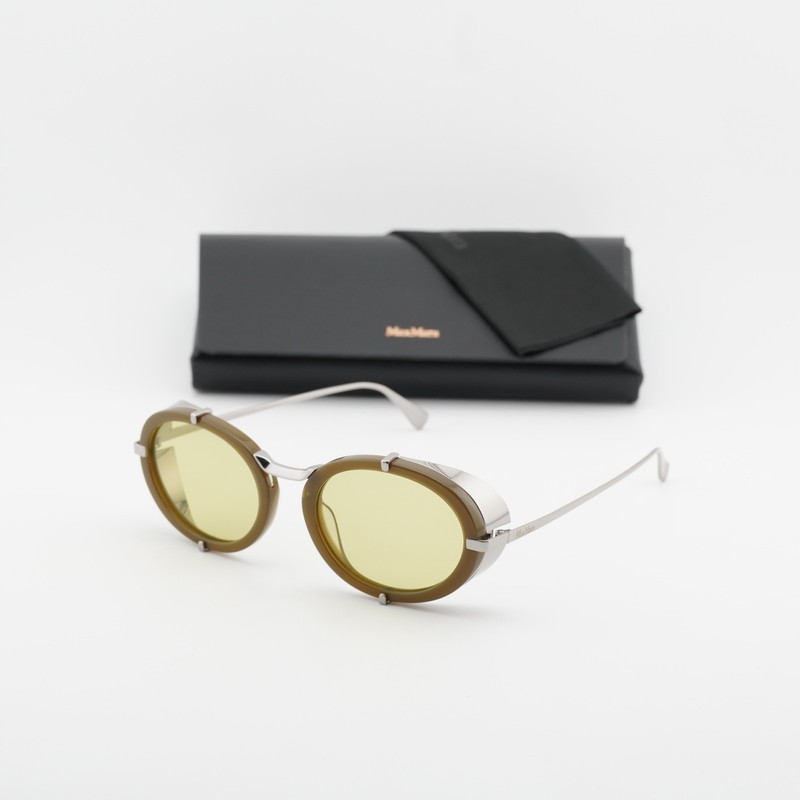 New Max Mara MM0103 96N Shiny Dark Green/Green 51-20-140 Sunglasses