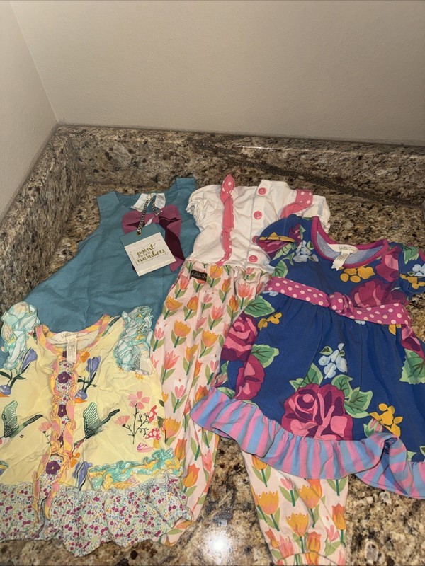 Matilda Jane Girls 6-12 12-18 Mo Lot Bundle Floral 4 Pieces (dresses, Etc 1 NWT