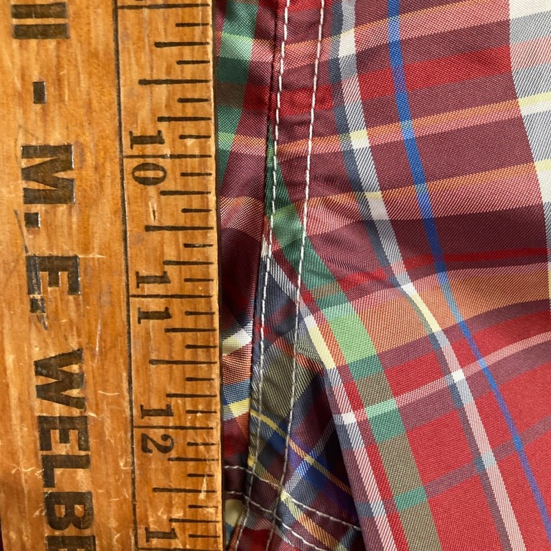 Mens Reversible Plaid and Solid Blue Swim Trunks Board Shorts Multicolored gallery