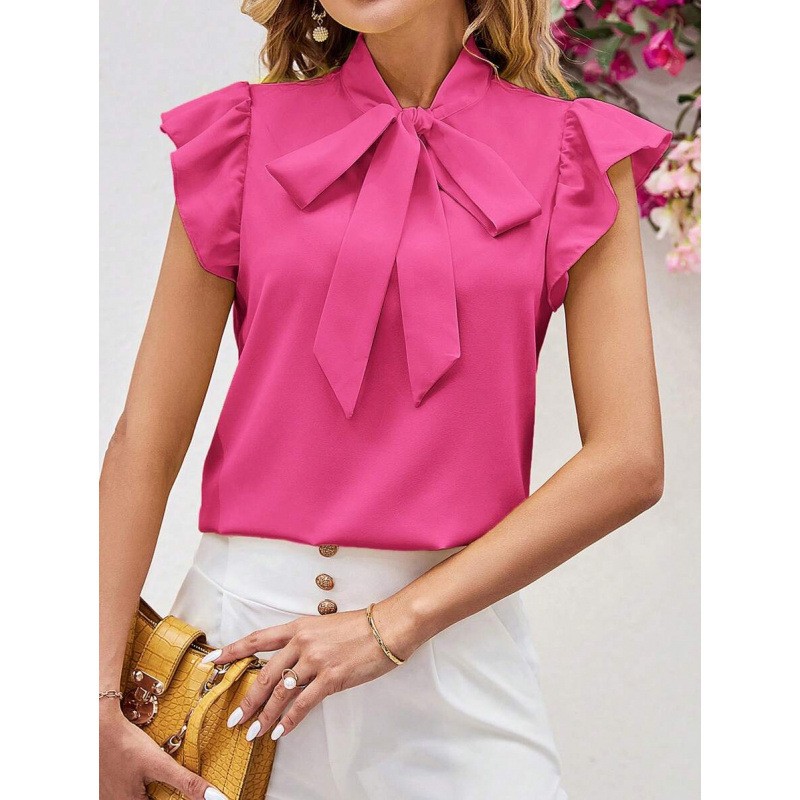 NEW European And American-style Elegant Blouse With A Bow Tie Sizes S-XXL gallery