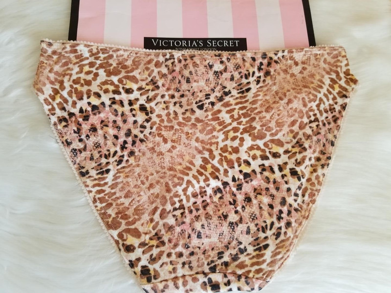 VICTORIA’S SECRET SOFT SPUN COTTON BIKINI PANTY TOASTED ALMOND LEOPARD MEDIUM