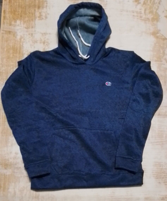 Champion Hoodie Mens Hooded Sweatshirt Blue Black White Speckled NWT