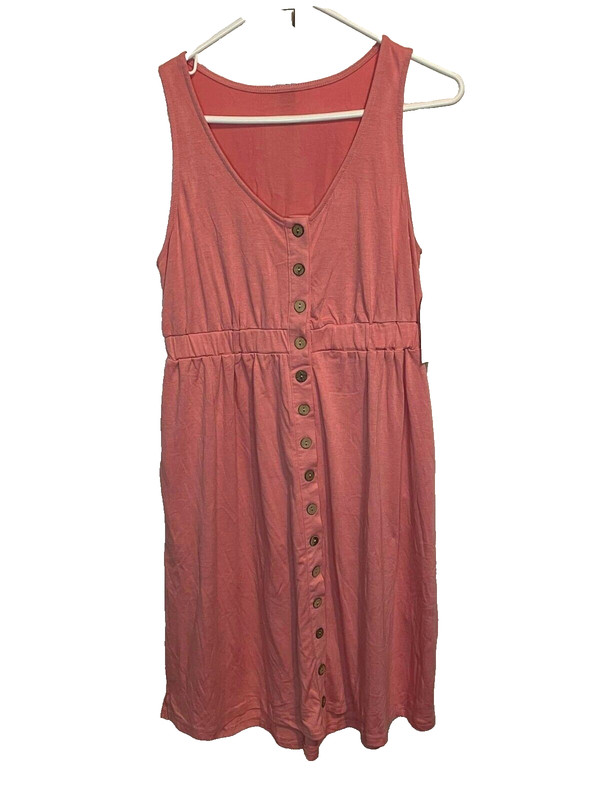 Trendsi Button Down Empire Waist Dress Women’s Size Small Pink New With Tags
