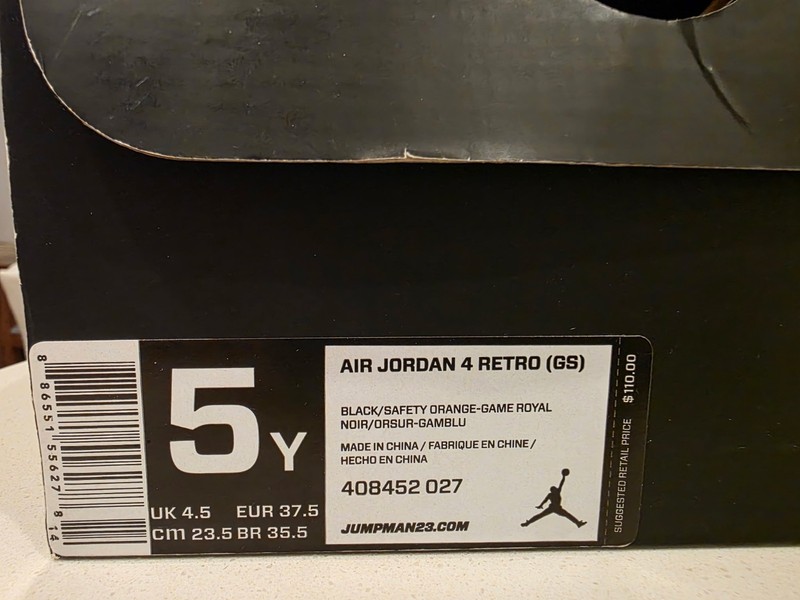 Air Jordan 4 Retro Cavs (GS) Youth Size 5 (2012) Deadstock w/ Original Box gallery