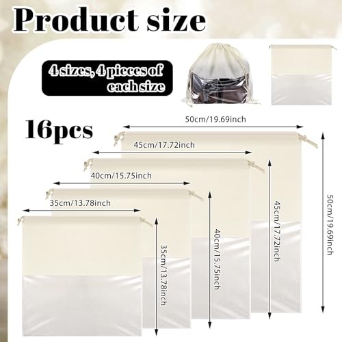 16 PCS Purse Dust Bags for Handbags Dustproof Drawstring Storage Bag with gallery