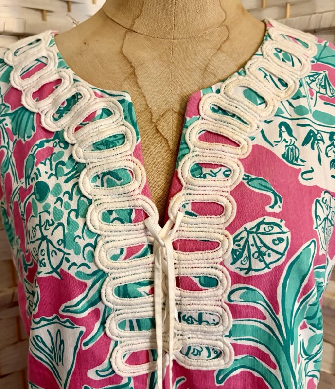 Rare Vintage Lilly Pulitzer Originals A Line Shift Lined Lace Up Corset Dress 6 gallery