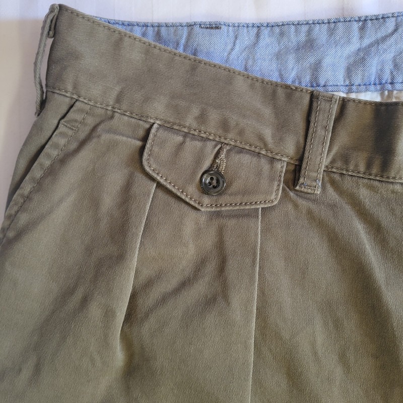 Beams Plus 2-Pleat Chino Pants Mens L (33x26) Military Olive Green Made in Japan gallery