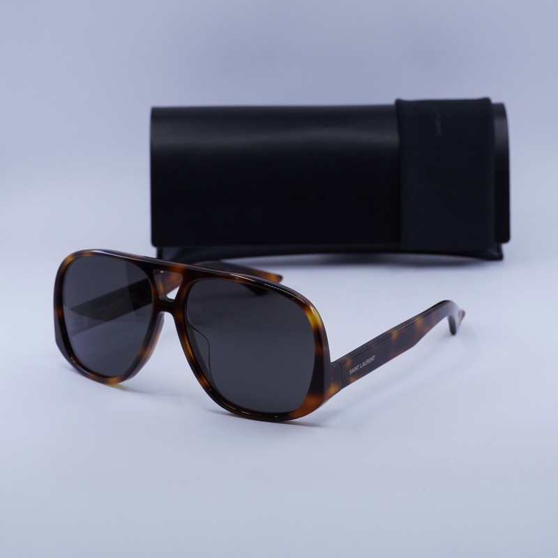 Saint Laurent SL652/F SOLACE 002 Shiny Medium Havana/Black 61-14-140 Sunglass…