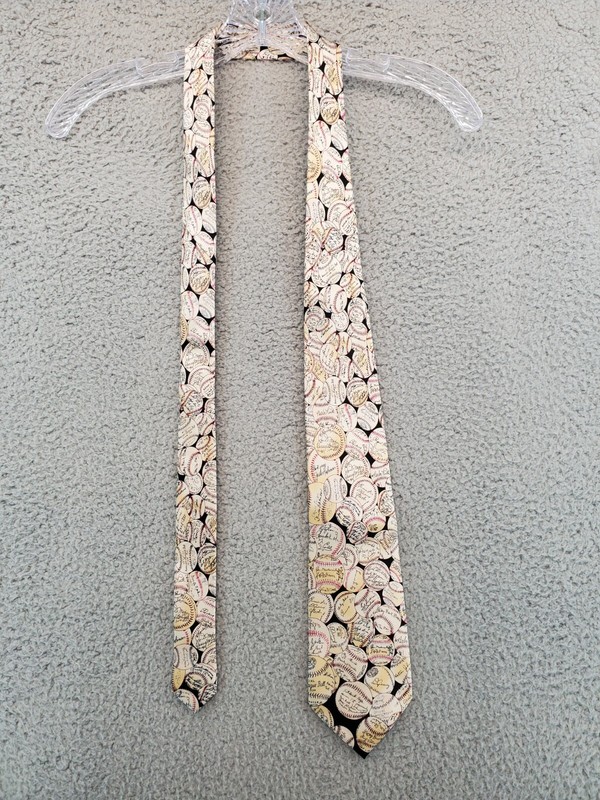 Museum Artifacts 100% Silk Baseball Tie