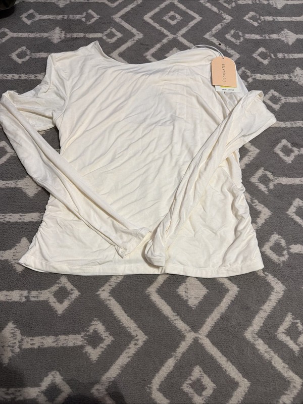 Blogilates Women’s Twisty Long Sleeve Top Cream Xl NWT