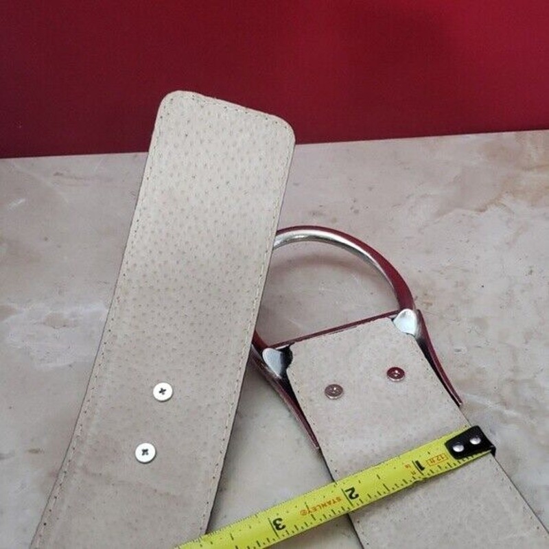 Oversized Women's Belt Brown & Silver Non Adjustable gallery