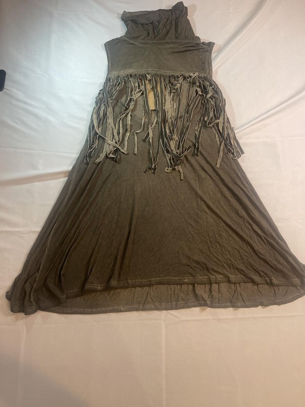 Women’s POL Size Large Tunic Dress with Open Back and Fringe gallery