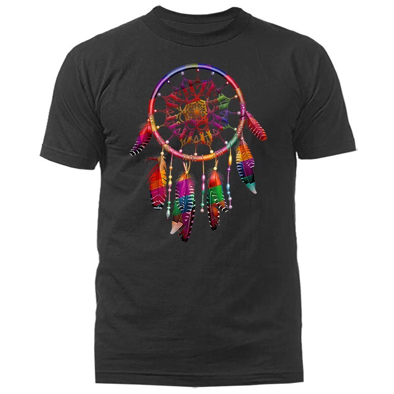 Colorful Dreamcatcher Feathers Tribal Native American T-shirt