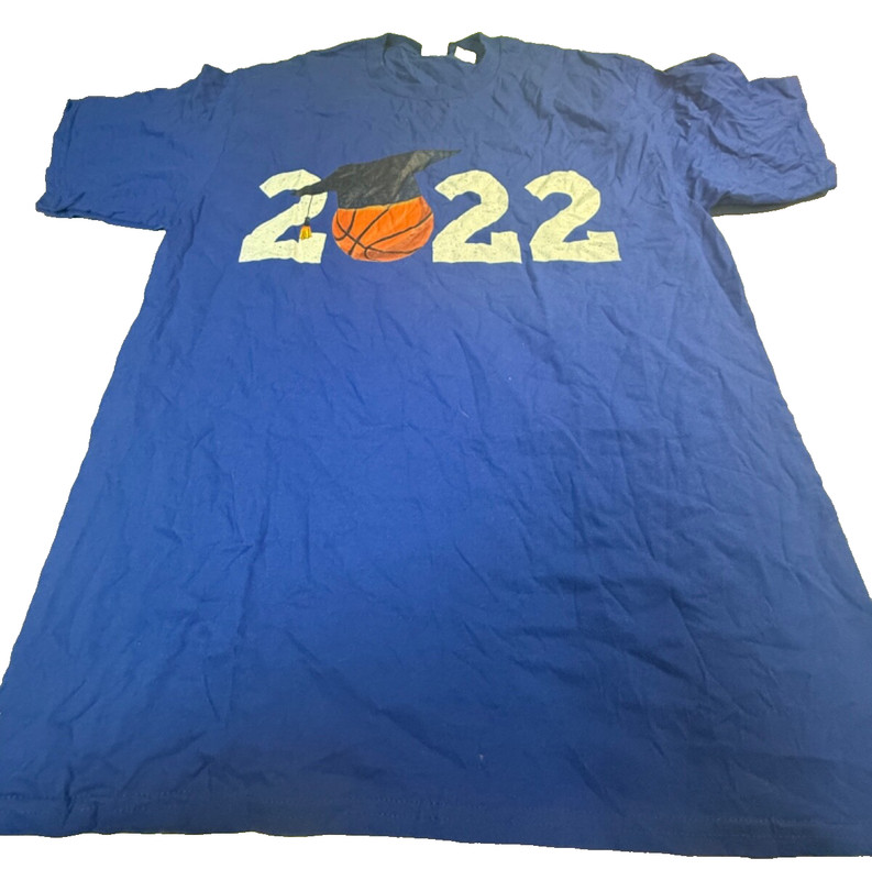 Port & Company Men's Blue Cotton T-Shirt - Large - 2022 Graduation/Basketball