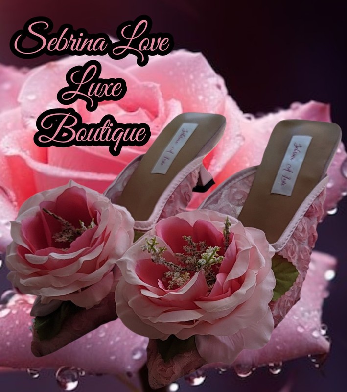 "ELEANA ROSE" Pink Rose Tulle Kitten Heel Mules (Size 9.5) Production 2 Weeks gallery