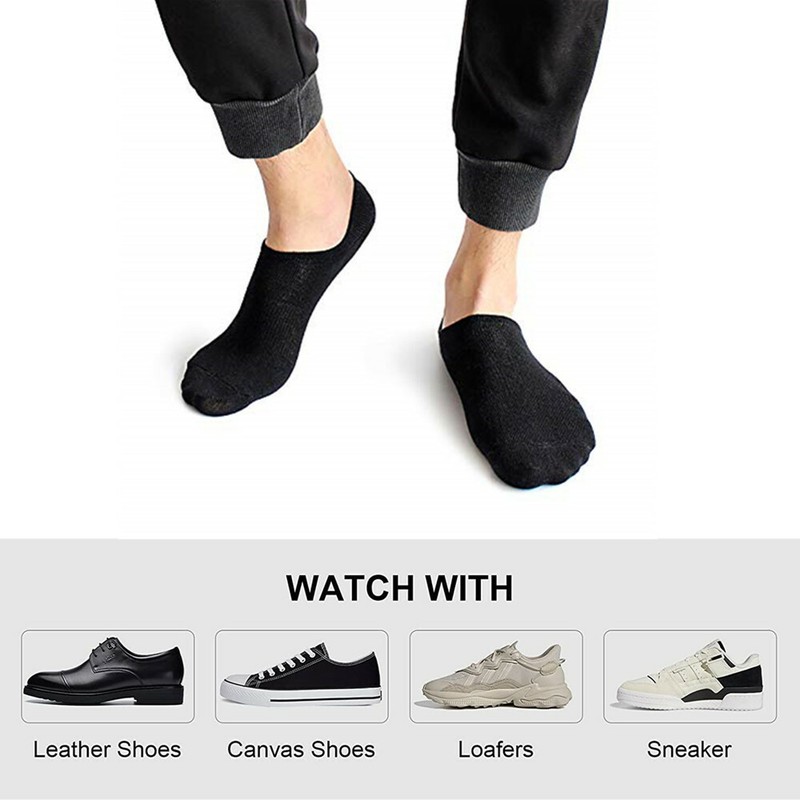 3-12 Pairs Men Invisible No Show Nonslip Loafer Low Cut Solid Cotton Socks 9-13 gallery