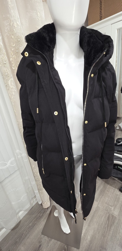 Laundry by Shelli Segal Women’s Black Hooded Puffer Coat Zip/Snap L