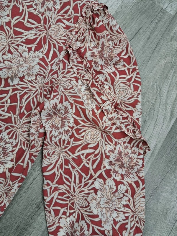 The Loft Floral Tunic Peasant Top Boho Ruffle Long Sleeve Women's Size XS Petite gallery