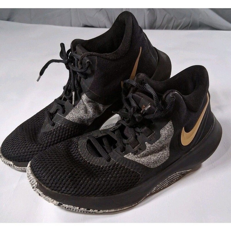 Nike Air Precision II Black Metallic Gold Men’s Size 8 Basketball Shoes