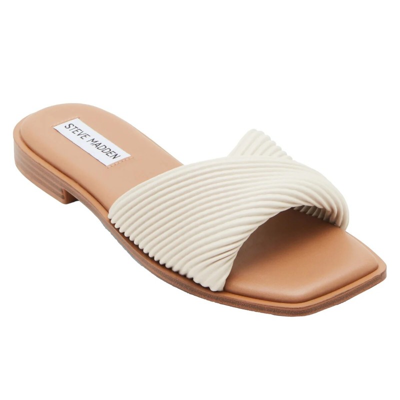 Women’s Steve Madden Limitt Textured Slide, Multiple Sizes Beige LIMT01S1 NEW
