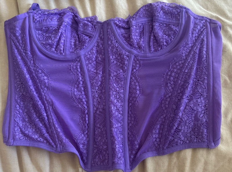 Urban Outfitters Corset Bustier Top Women L Purp Modern Love Lace Out From Under