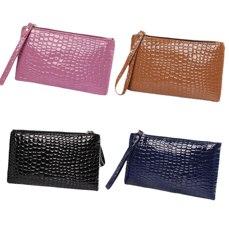 Wristlet Wallet Small Purse Bag Faux Crocodile Alligator Snake skin PU PVC gallery