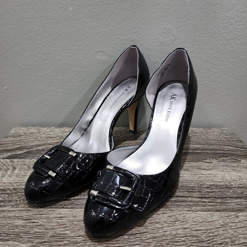 ANNE KLEIN WOMEN’S ELEGANT HIGH HEEL SIZE 7.5 M AKBRIDGET BLACK SYTHETIC NEW BOX