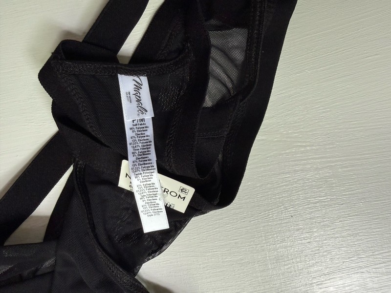 NWT MAPALE Mesh Underwire Thong Teddy Bodysuit Black Sz S/M gallery