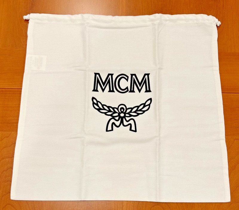 MCM Authentic White Dust bag With Drawstrings 18 1/2″ x 16 1/2″