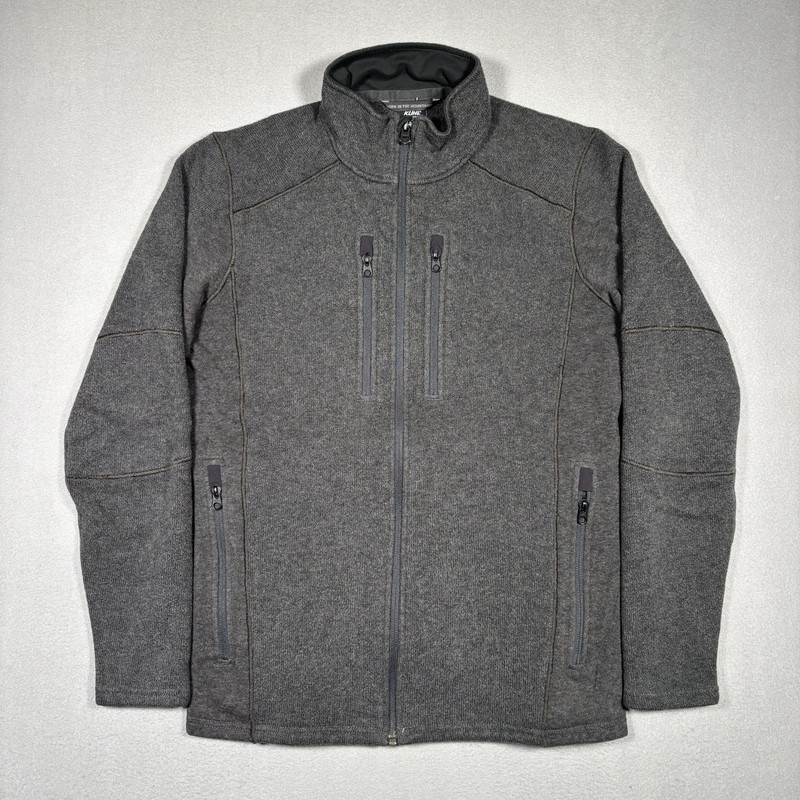 Kuhl Jacket Mens Medium Gray Interceptr Fleece Full Zip Pockets Outdoor Hiking