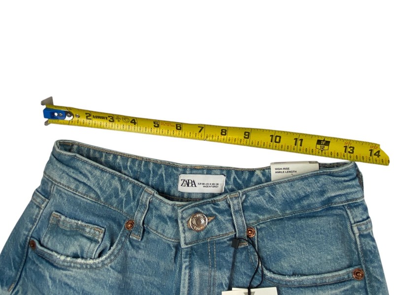 Zara Womens Comfort Mom Jeans EU 36 US 4 Blue Tapered Fit High Rise 6688/231 NWT gallery