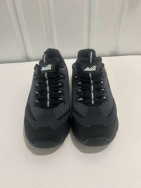 AVIA Women’s Size 9 Black Gray Memory Foam Athletic Walking Sneakers Lace Up