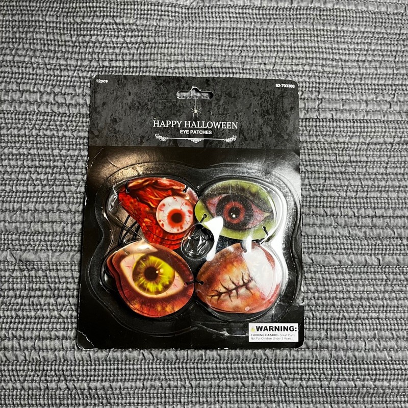 12pc Happy Halloween Eye Patches Creepy Eyeball Costume Accessories Party Favors
