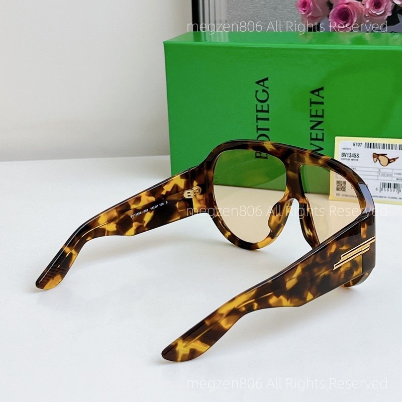 Bottega Veneta BV1345S Sunglasses Women Oversized Amber Tortoiseshell Authentic gallery