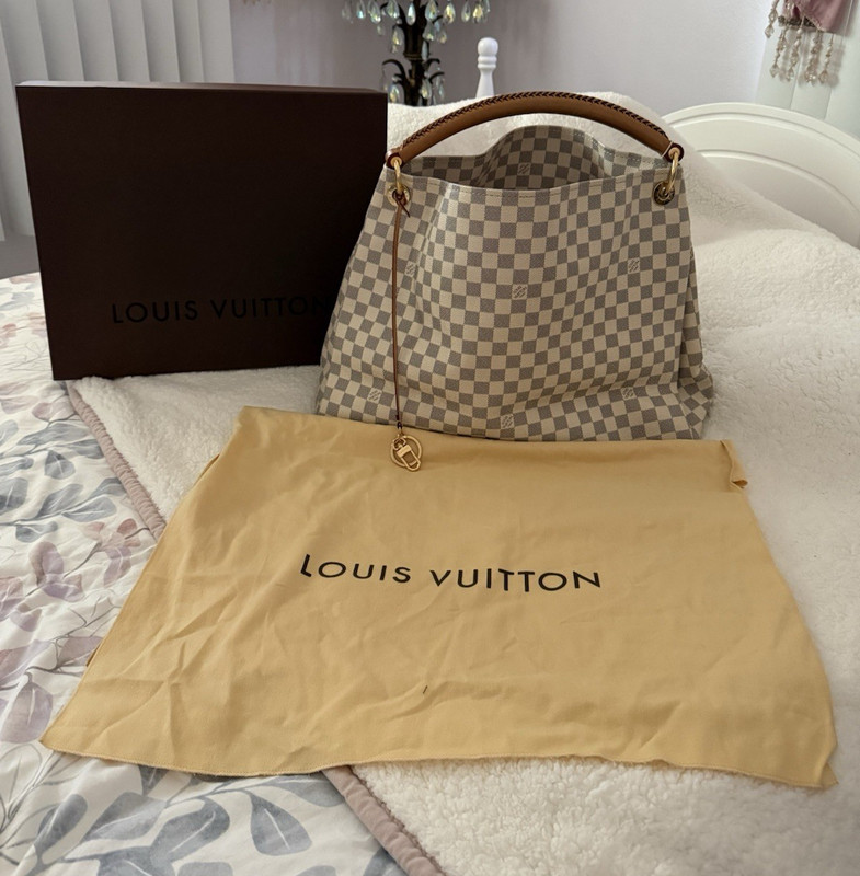 Louis Vuitton Damier Artsy GM Handle Beige/Blue w/ Box Dust Bag