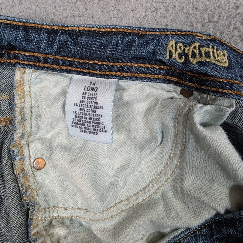 American Eagle AE Artist Flare Jeans Womens 14 LONG Blue 34X33 Low Rise Stretch gallery