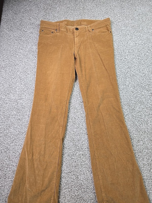 Rue 21 Pants Womans 7/8 Tan Corduroy Boot Cut Casual Comfort City College 90s