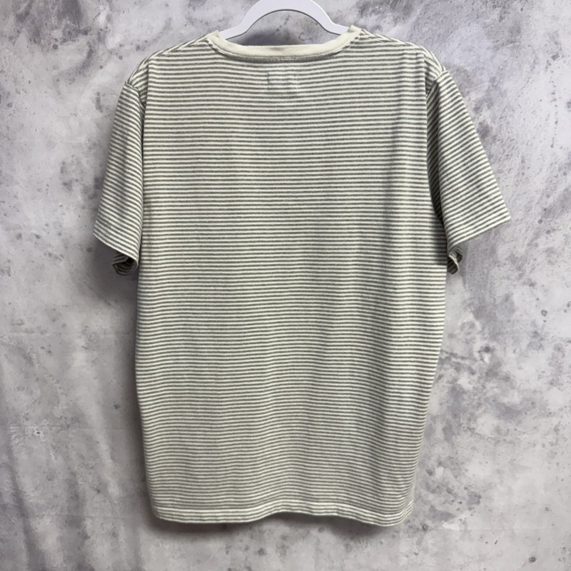 Taylor Stitch Heavy Bag T Shirt Mens 44 XL Gray White Striped Short Sleeve Tee gallery