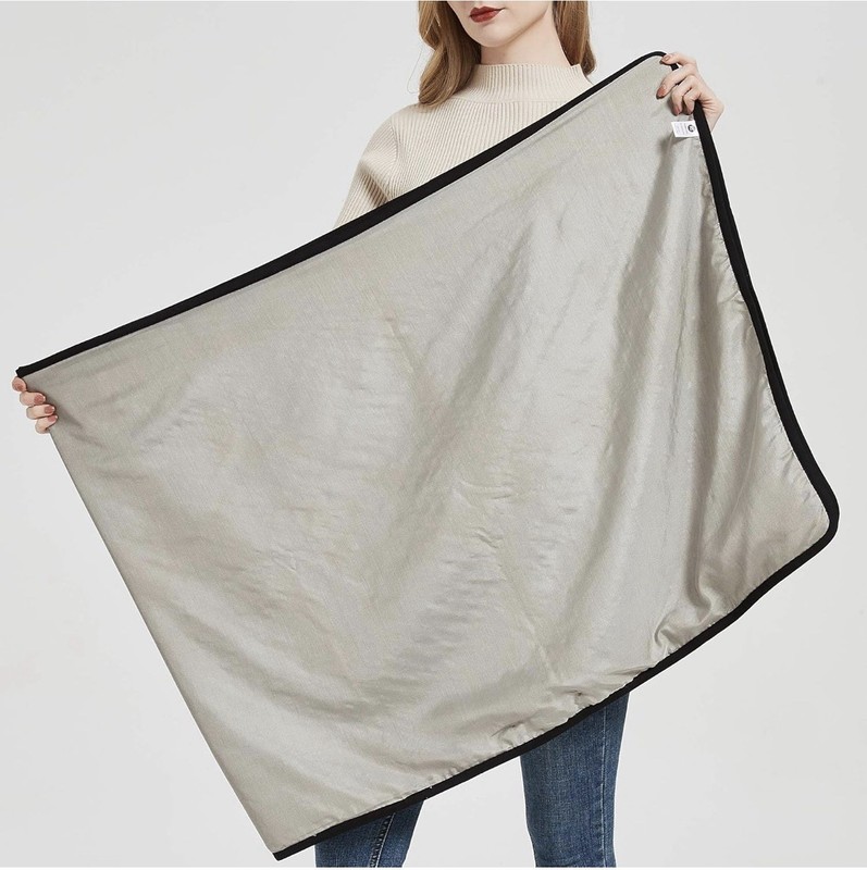 Radia Smart- EMF / RF Protection Poncho, Wrap, Blanket in Gray / Black available gallery